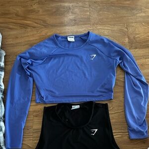 Blue gym shark top good quality.